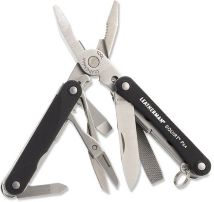 Portachiavi multiuso in acciaio inossidabile Leatherman Squirt E4, grigio  raro